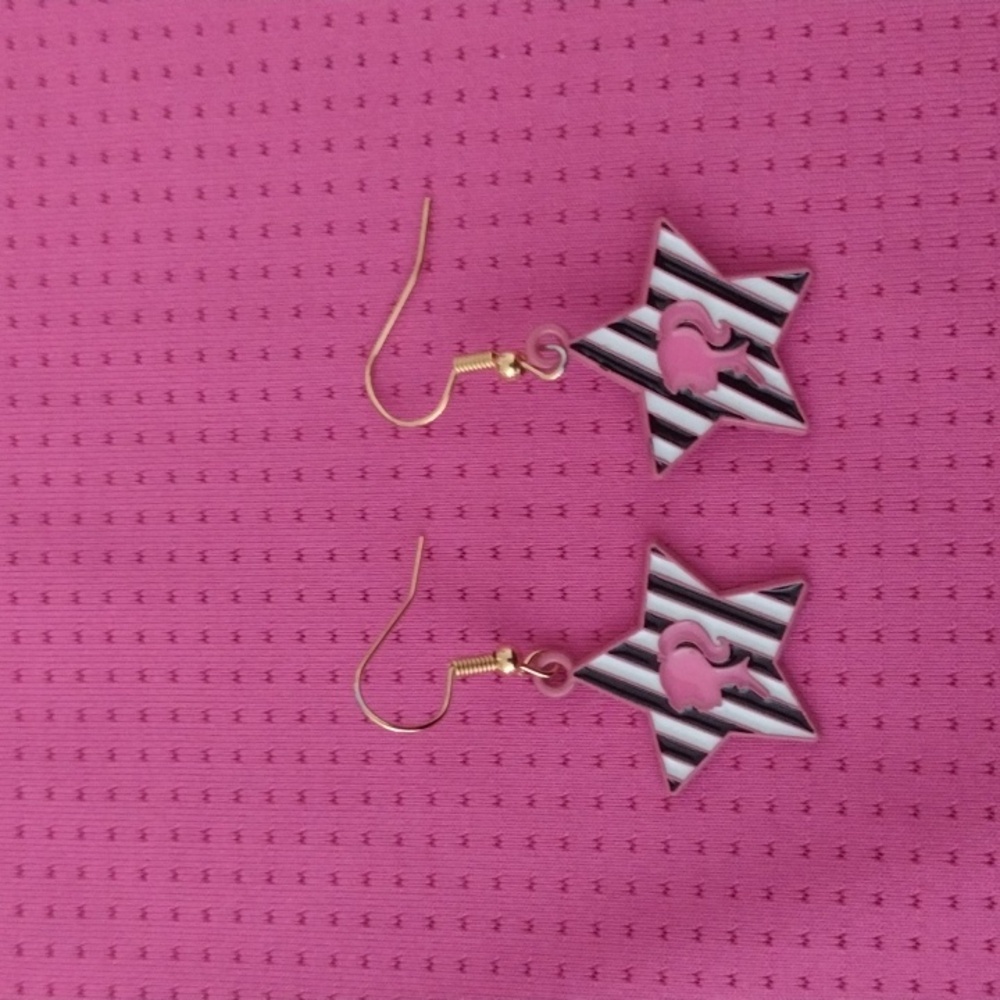 Star earring barbie zebra stripes